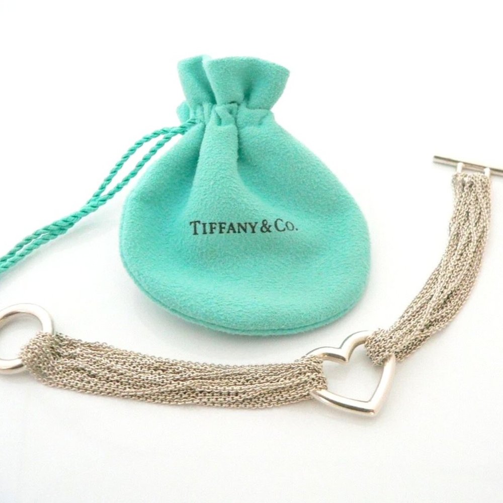 Tiffany & Co. Silver Open Heart Mesh Bracelet